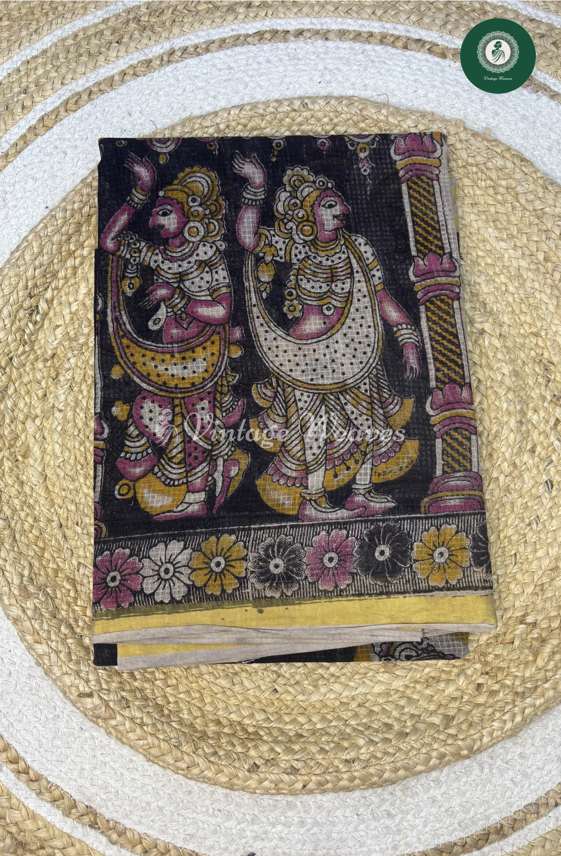 Premium Traditional Kalamkari Kota DancingDoll-Black_1
