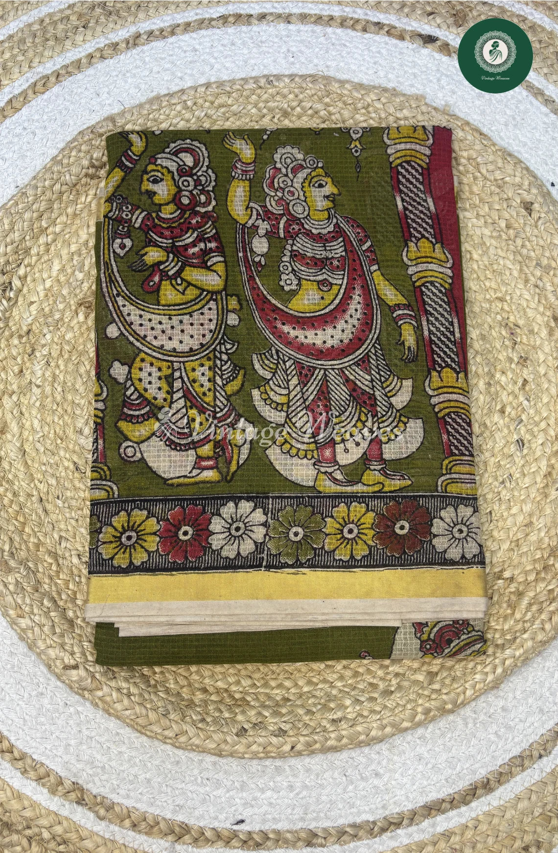Premium Traditional Kalamkari Kota Doll-Green