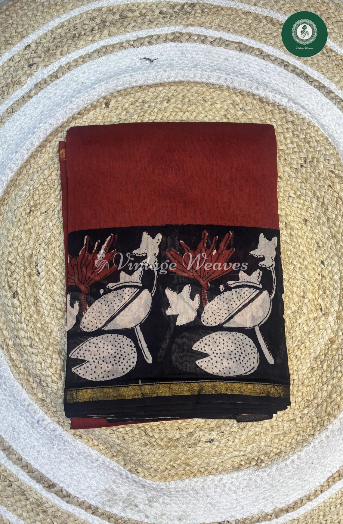 Premium Chanderi Silk Saree-Brown_1