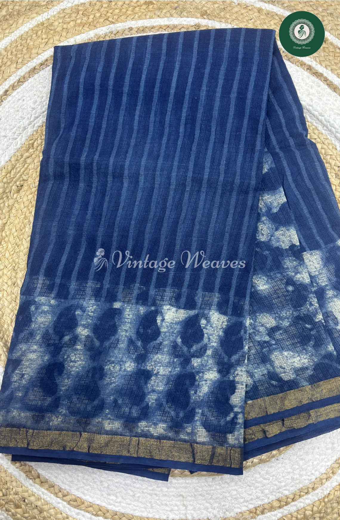 Premium Kota Cotton -Indigo Blue Mango Print