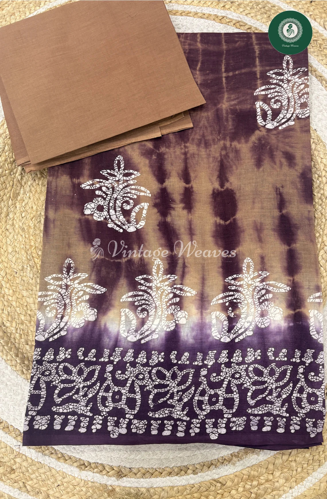 Shibori Printed Daily Wear Cotton-Purple