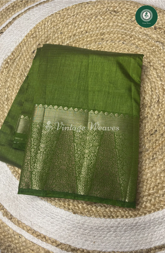 Soft And Shiny Tusser Silk Saree-Light Green
