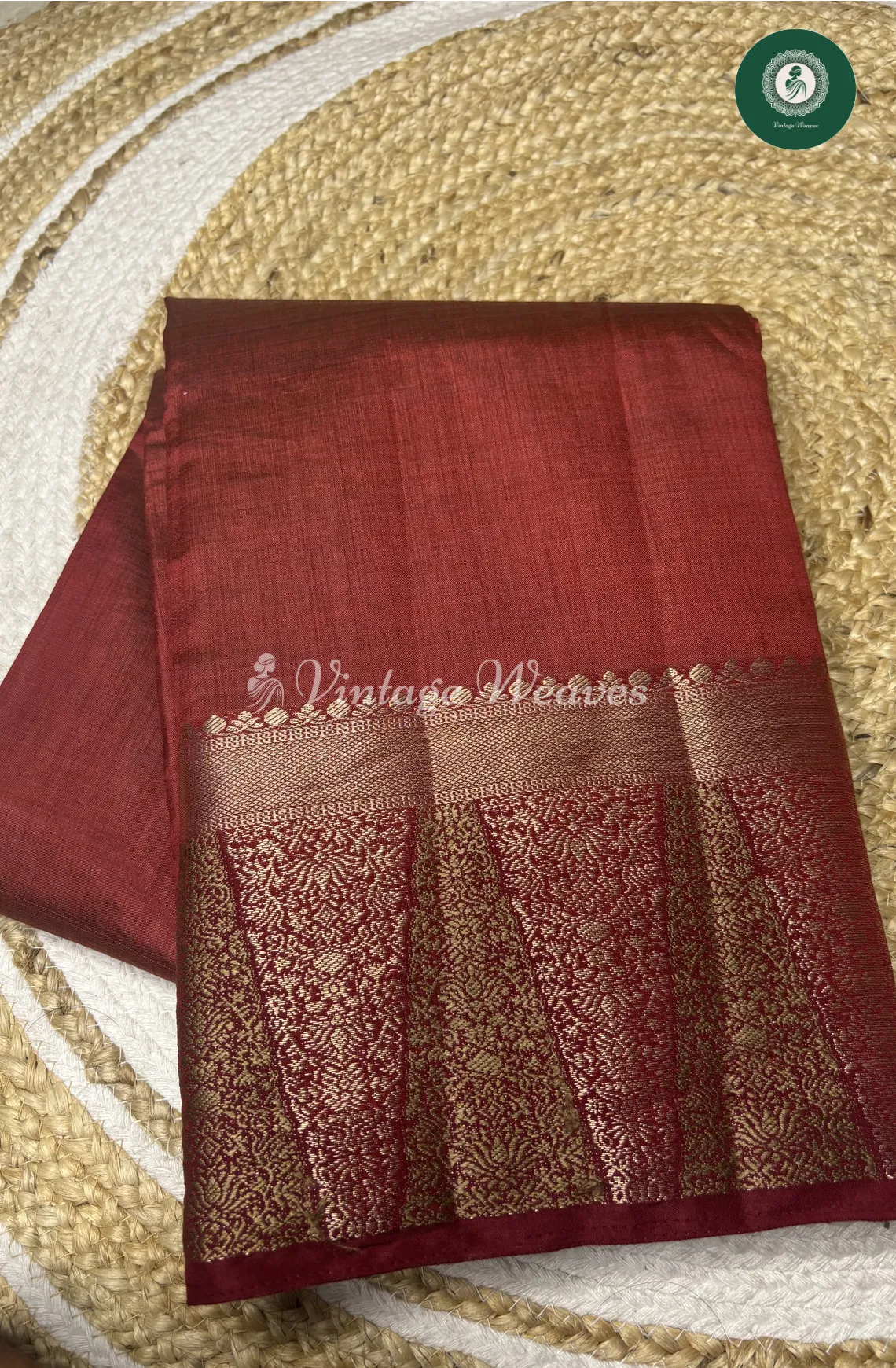 Soft And Shiny Tusser Silk Saree-Marron