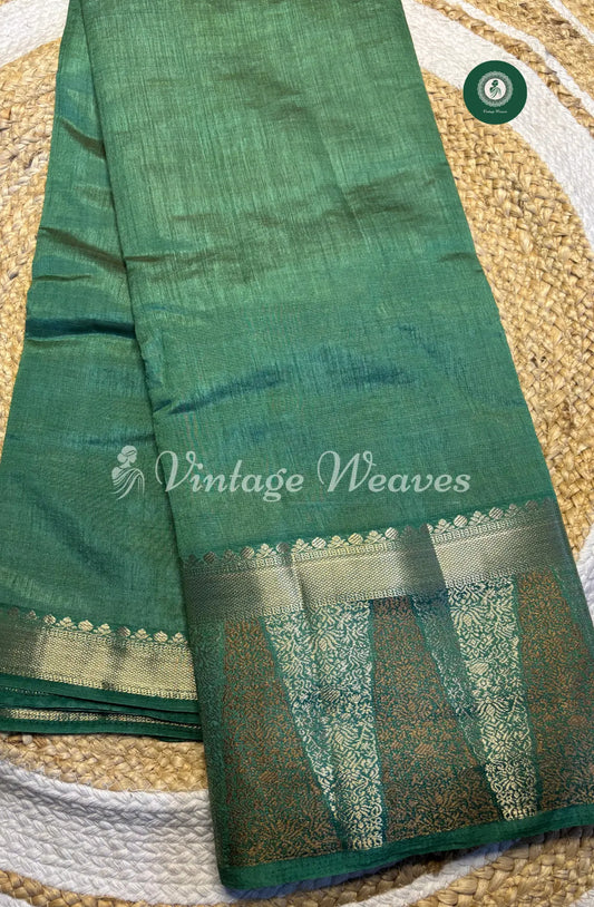 Soft And Shiny Tusser Silk Saree-PastelGreen