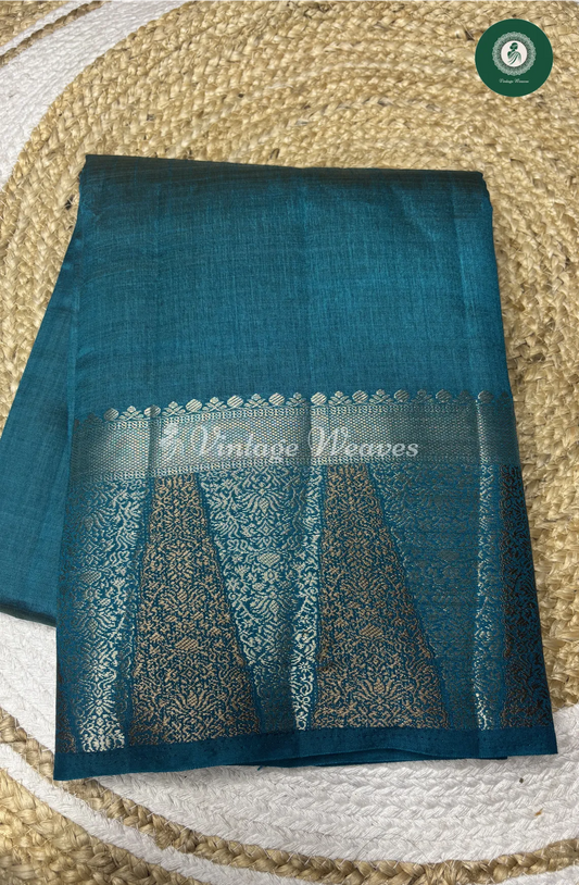 Soft And Shiny Tusser Silk Saree-SkyBlue