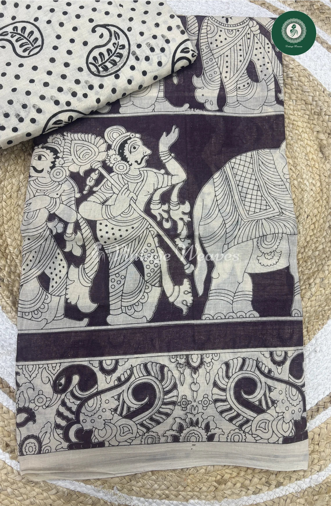 Very Soft Malai Cotton Ancient Print-Brown
