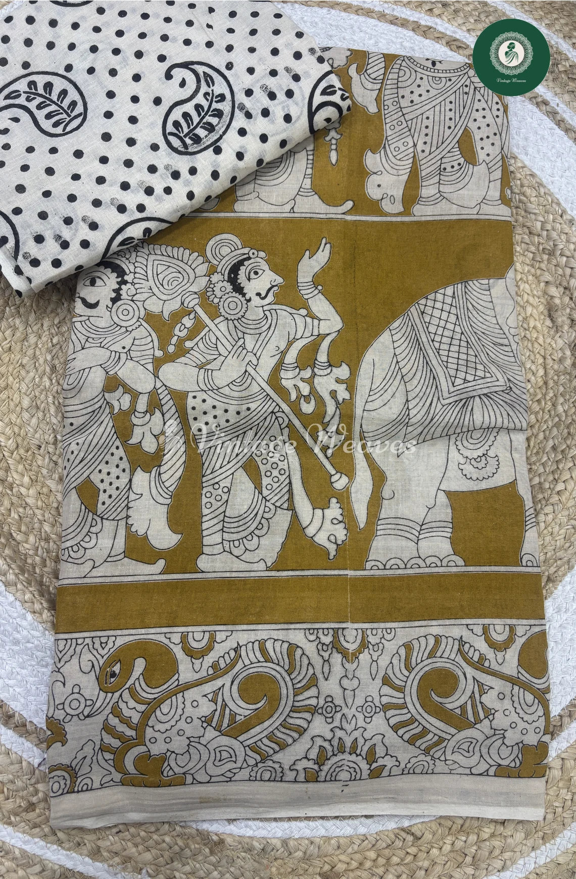 Very Soft Malai Cotton Ancient Print-yellow