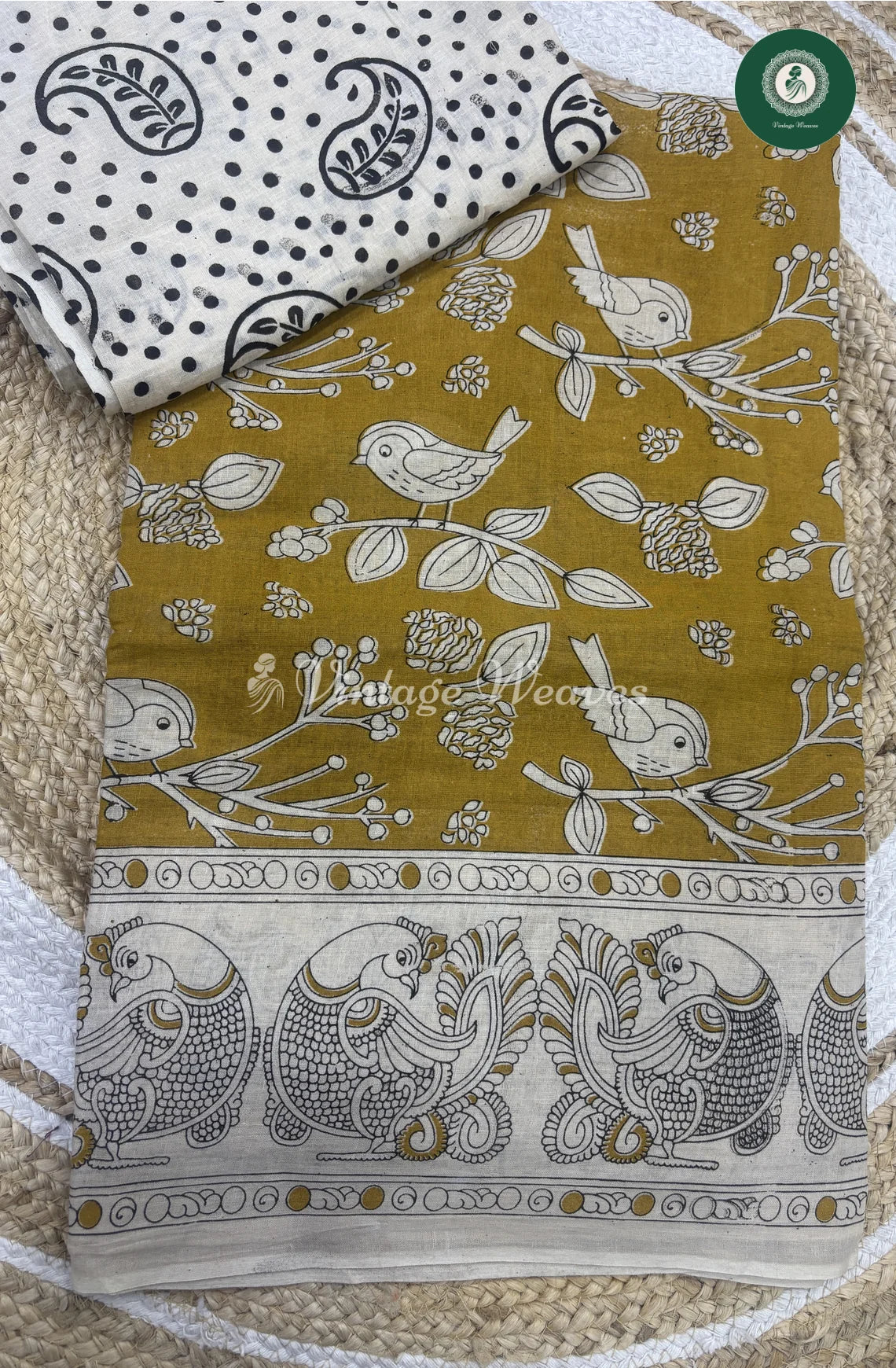 Very Soft Malai Cotton Bird Print-Yellow