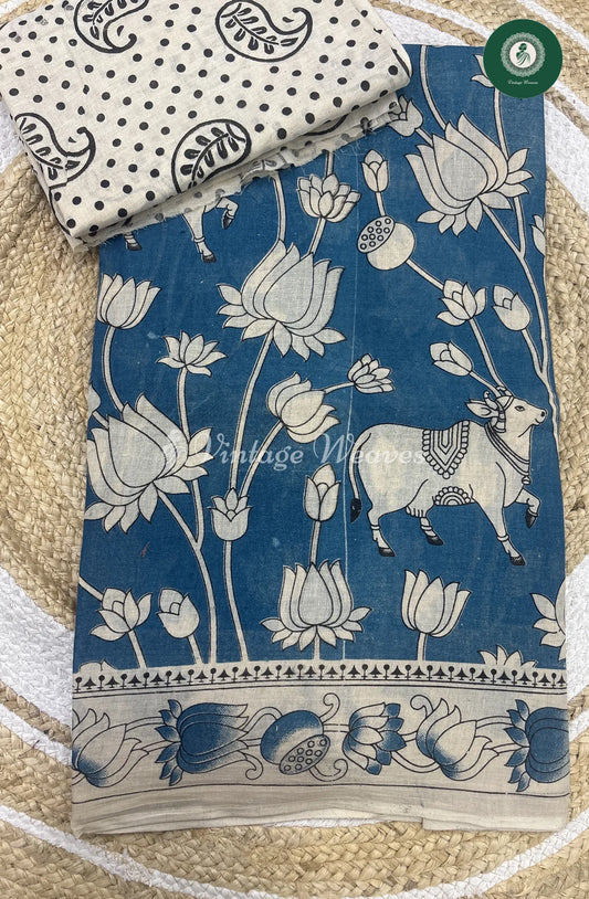 Very Soft Malai Cotton Elephant Print-Blue