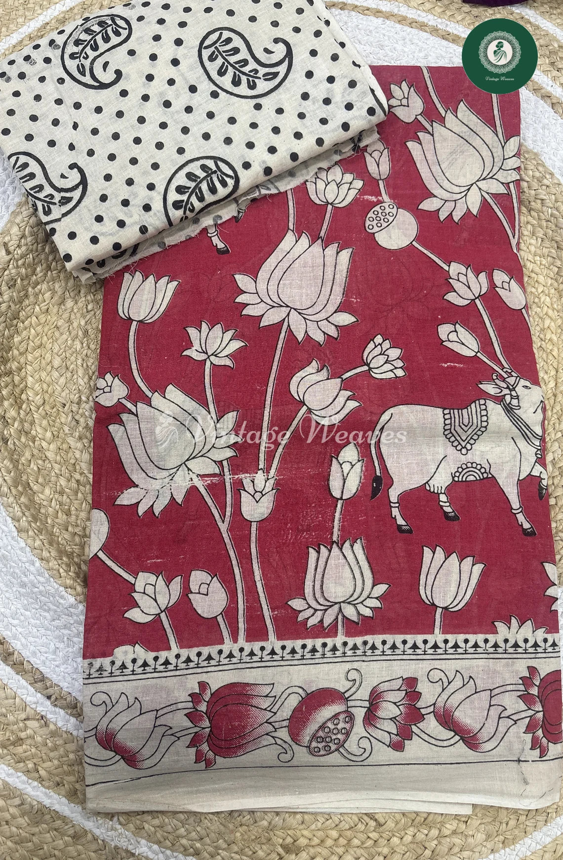 Very Soft Malai Cotton Cow Print-Red