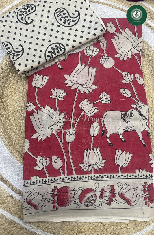 Very Soft Malai Cotton Cow Print-Red