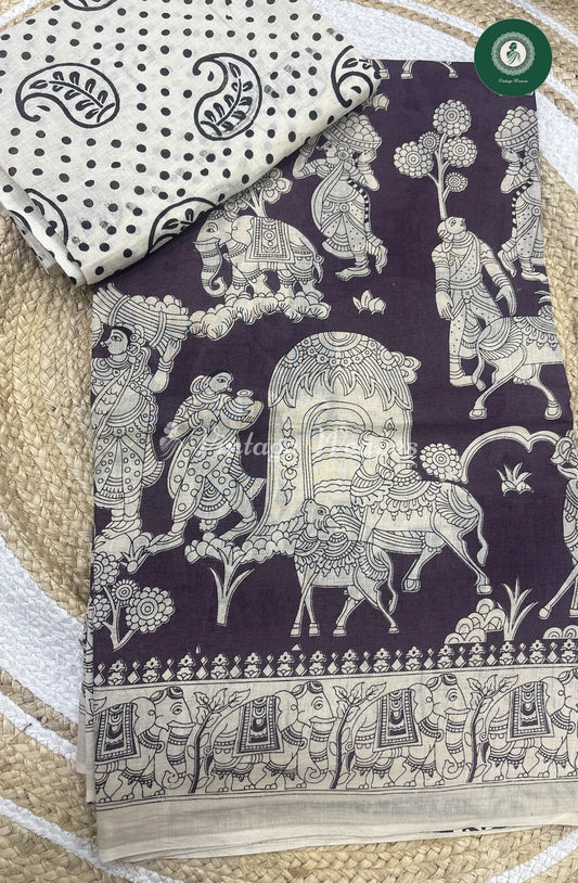 Very Soft Malai Cotton Elephant Print-Brown