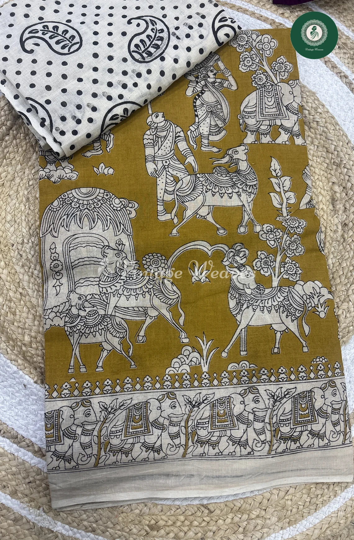 Very Soft Malai Cotton Elephant Print-Green