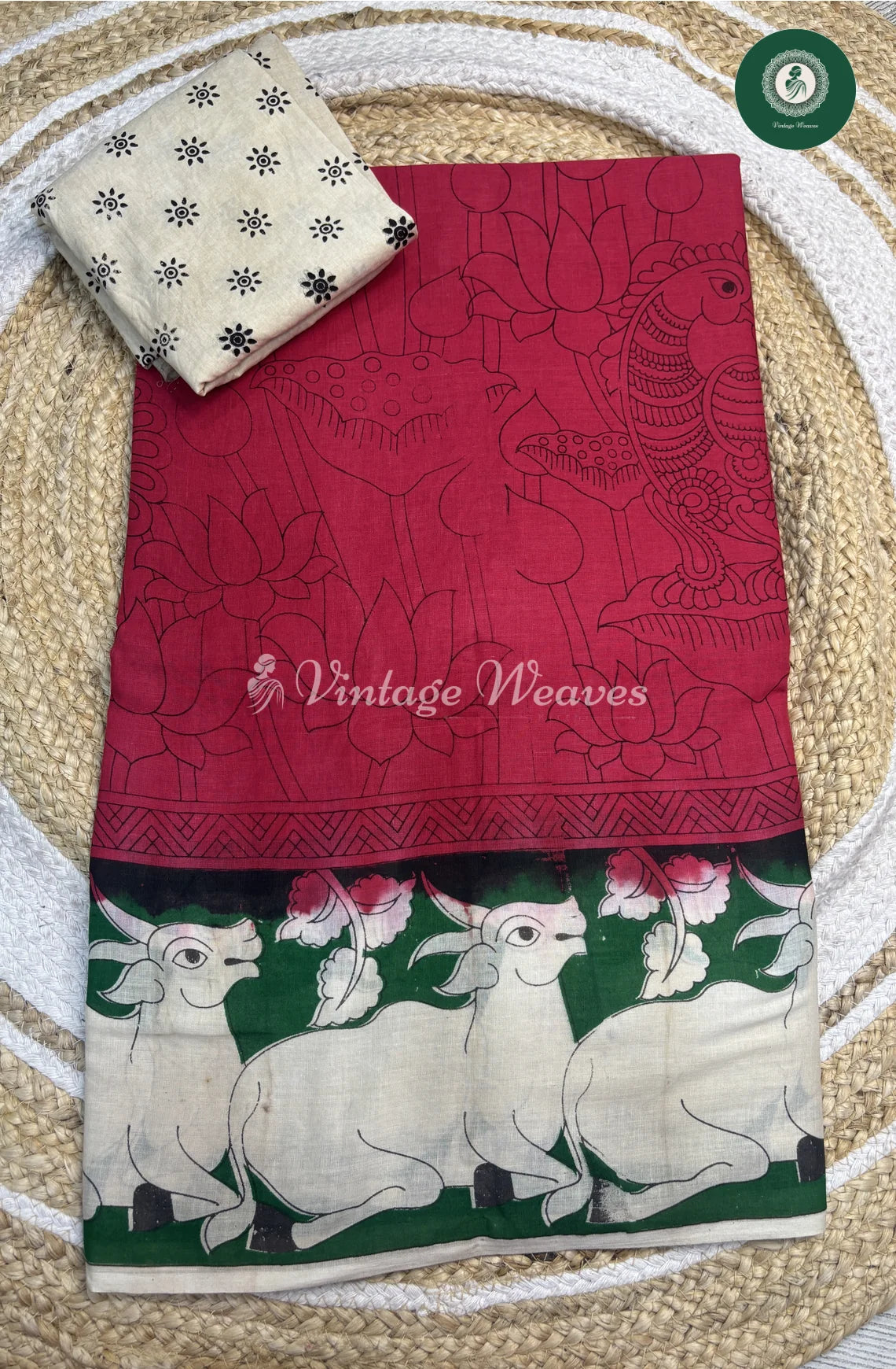 VerySoft Malai Cotton with CowPrint-Red