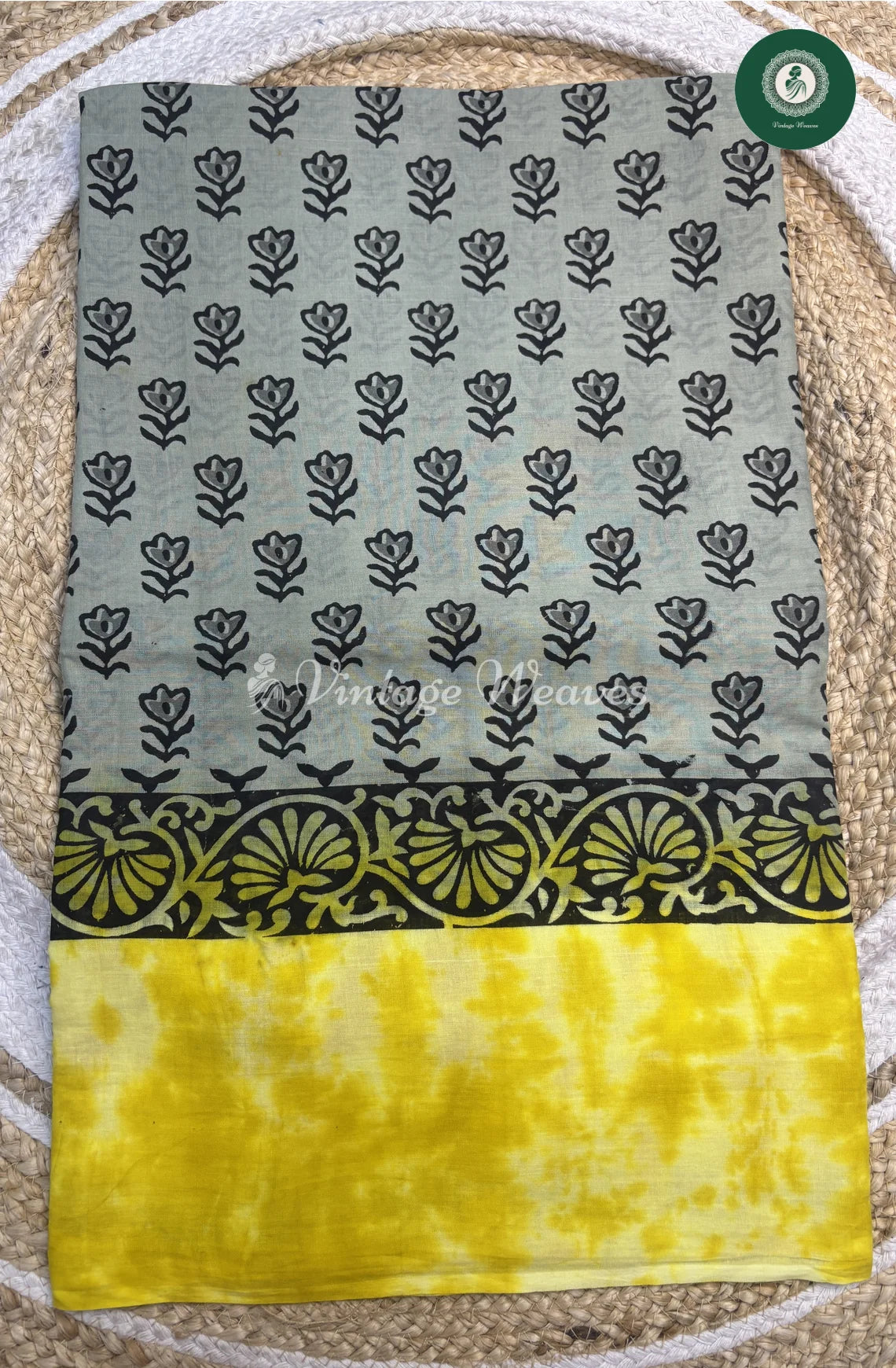 VerySoft Malai Cotton with FlowerPrinted-Grey