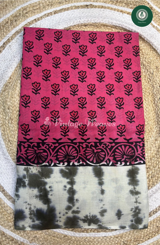 VerySoft Malai Cotton with FlowerPrinted-Pink