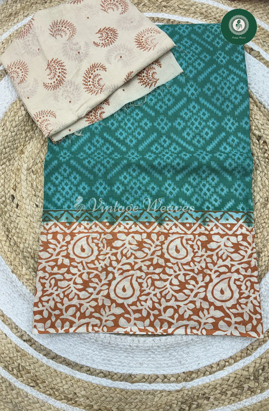 Very soft Malai Cotton-BlueWithSandel